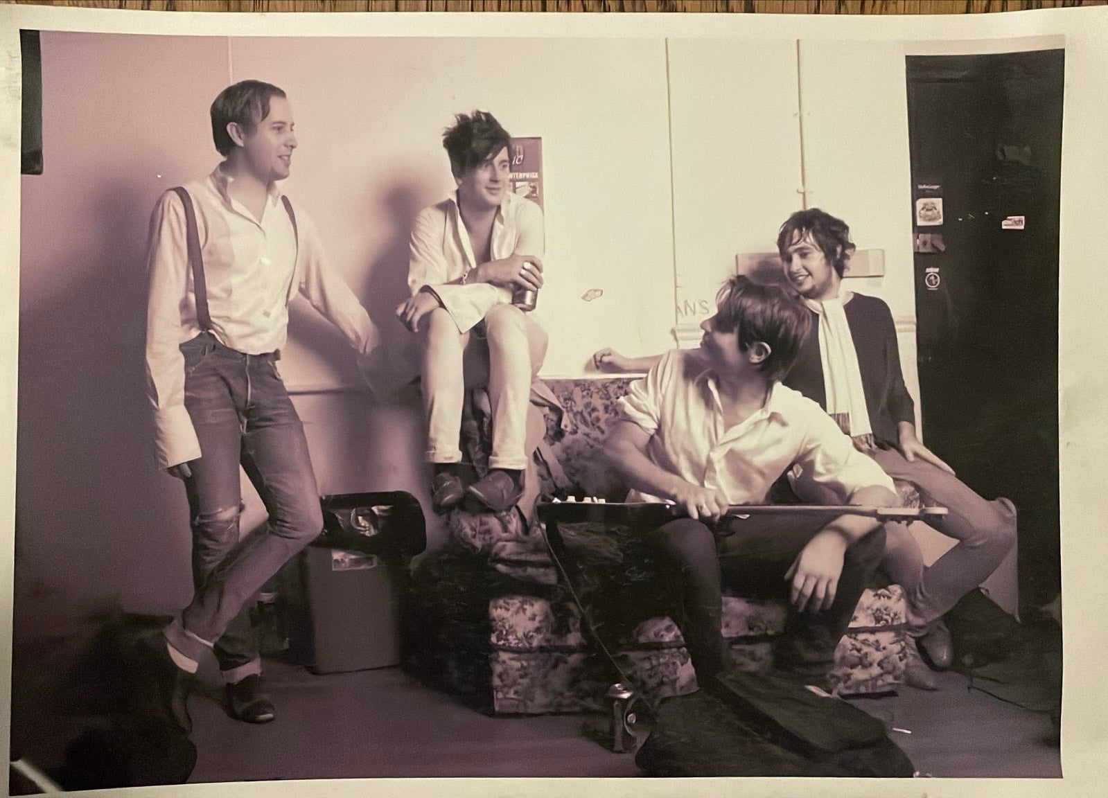 Band relaxing backstage